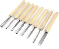 木工旋盤用バイト 8本セット ハイス鋼 ターニングツール 荒削り 仕上げ 刃長12cm 木工旋盤加工 DIY 工具 …
