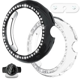 アップルウォッチカバー 41mm 45mm 保護ケース ラインストーン付き 充電補助アダプター付き 充電対応 充電中継アダプター 充電時ケース取り外し不要 レディース ブラック クリア おしゃれ キ