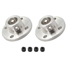 2個入り 10mm内径 フランジカップリングコネクタ リジッドガイドシャフトカプラー フランジ形軸継手 ねじ付き シルバー