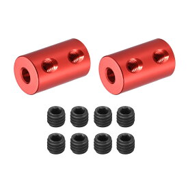 2個 4-4mm ボア L20XD12 リジッド カップリング シャフト カップリング ジョイント コネクタ ネジ付き アルミニウム合金 モーター シャフト コネクタ 3D プリンター用 レッド