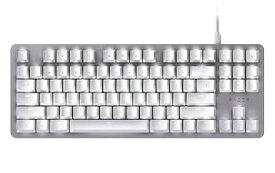 【中古】Razer キーボード BlackWidow Lite Mercury White メカニカル キーボード 静音オレンジ軸 テンキーレス 英語US配列 RZ03-02640700-R3M1