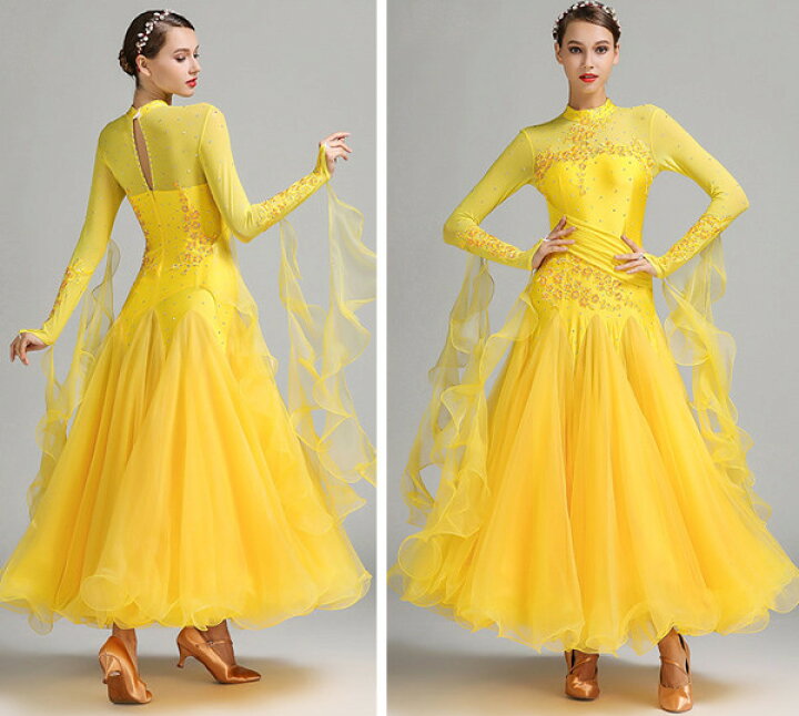 楽天市場】社交ダンスドレス レディース モダンドレス フロート付き  