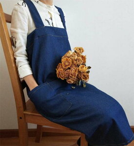 エプロン 無地 チュニックエプロン ワンピース ロング丈 かぶる ワークエプロン カフェエプロン 北欧風 保育士 美容師 花屋 ゆったりすぽっと被るだけ そのまま外出 dd271c0c0x1