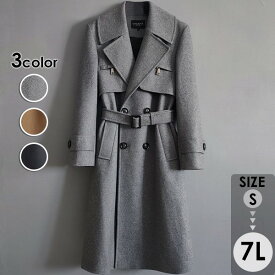 ロングコート メンズ チェスターコート 3カラー ビジネス 暖かい 大きいサイズ アウター メンズファッション 防寒 体型カバー おしゃれ 春 秋冬 ブラック ブラウン グレー eg020jcjcm3