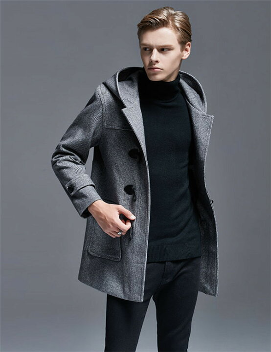 楽天市場 ダッフルコート スクールコート 制服 学生服 メンズ 学生 男子 軽い ウール混 メルトン 冬 コート 千鳥格コート 学生 カジュアル フード付き 男性 トップス アウター グレー コーヒー 通勤 通学 ショート丈 シンプルdc178l6l6l6 発表会ドレス Happysunny