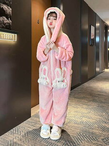 キッズパジャマ オールインワン うさ耳付き 長袖 ルームウェア フード付き 女の子 子供服 キッズ フランネル パジャマ 女の子 部屋着 もこもこ あったか ふわふわ 優しい肌触り厚手 保温 防