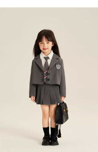 キッズ 入学式 女の子 制服 スカート 卒業式 110 120 130 140 150 160 ジャケット ブレザー プリーツスカート シャツ ネクタイ グレー ベスト カジュアル 学生服 小学生 中学生 高校生 JC JK ジュニア