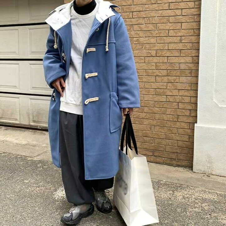 楽天市場 ダッフルコート スクールコート 制服 学生服 メンズ 学生 男子 ロング 秋冬 防寒コート ウール混 メルトン 冬 コート 無地 学生 フード付き カジュアル 男性 ロングコート トップス アウター ブルー ブラック 通勤 通学 ロング丈 シンプル ブルー ブラック