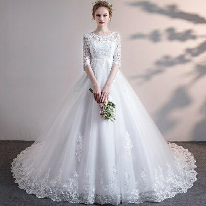 楽天市場】ドレス 花嫁 ウェディングドレス ハイウエスト マタニティ  