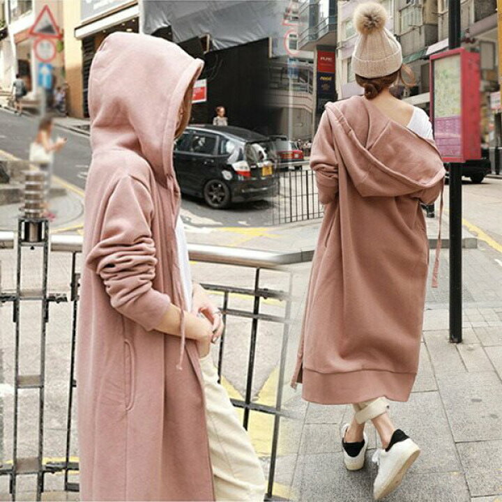 楽天市場】超ロングパーカー レディース ワンピパーカー ワンピース  