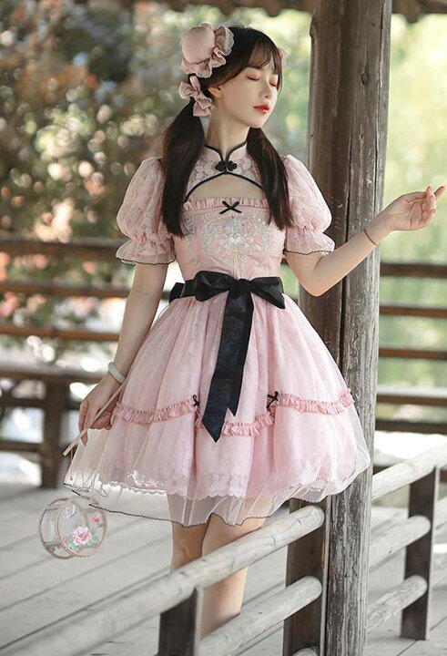 楽天市場】中華風 ロリータ チャイナドレス ワンピース Aライン Lolita 