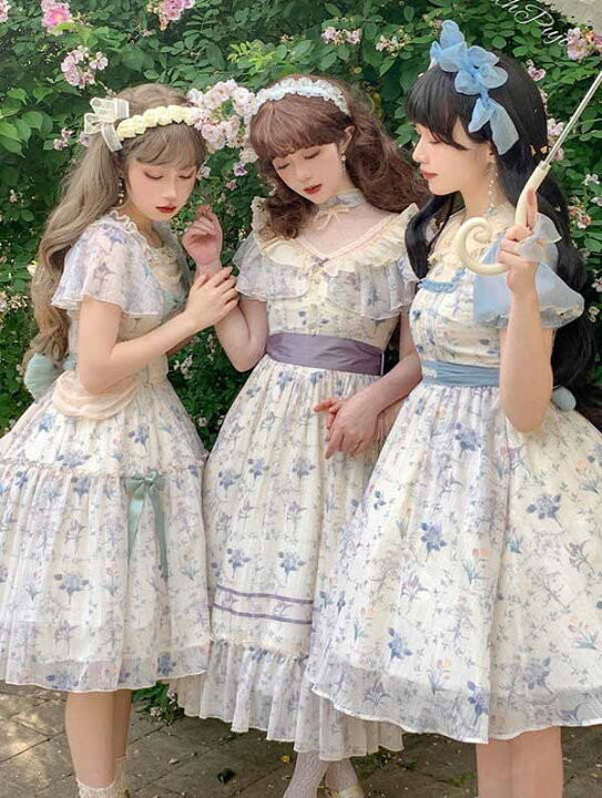 楽天市場】ロリータ 森ガール ワンピース Aライン Lolita パフスリーブ  