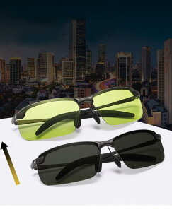 サングラス メンズ 昼夜兼用 調光レンズ スポーツサングラス UVカット 紫外線カット 夜間運転 ドライブ 釣り 野球 ゴルフ テニス ランニング 自転車 サイクリング アウトドア 軽量 鼻パッド