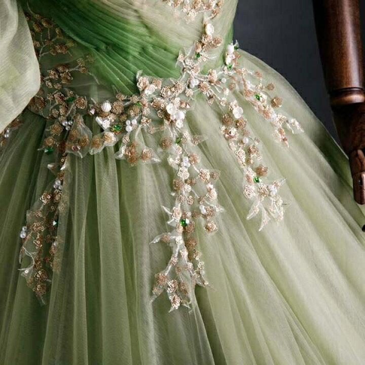 楽天市場】ロングドレス カラードレス 演奏会 袖あり スクエアネック  