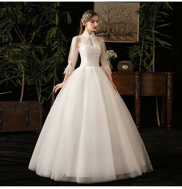 楽天市場】ウェディングドレス 白 ホワイト ロングドレス セットアップ  