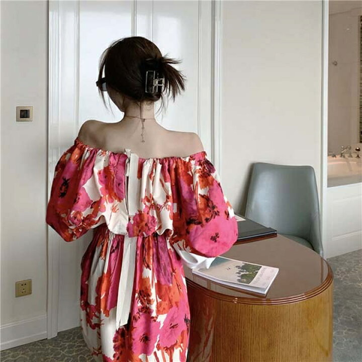 楽天市場】ワンピース 夏 マキシ丈 オフショル ロングワンピース 袖  