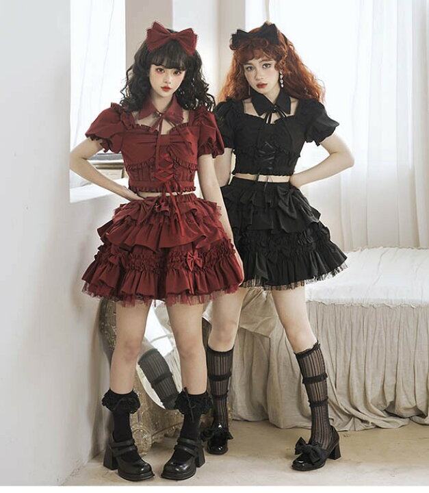 楽天市場】ステージ衣装 アイドル服 ロリータ 上下セット コスプレ衣装 