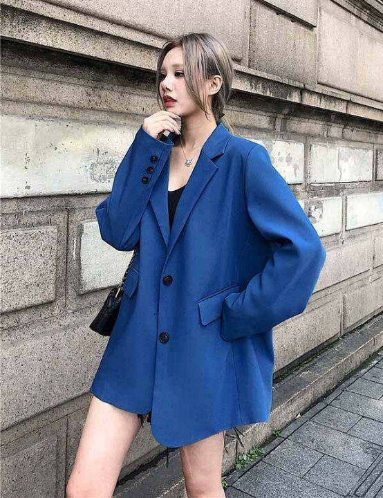 楽天市場】カジュアルスーツ 無地 ブルー 青 スーツジャケット  