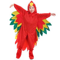 クリスマスハロウィン女の子コスプレ動物子供キッズオウムコスチュームぬいぐるみ仮装着ぐるみパーティー親子舞台衣装演出学園祭文化祭イベント前ファスナーオールインワンeb002x1x1l6