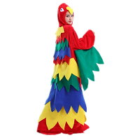 クリスマスハロウィン女の子コスプレ動物子供キッズオウムコスチュームぬいぐるみ仮装着ぐるみパーティー親子舞台衣装演出学園祭文化祭イベント前ファスナーオールインワンeb002x1x1l6