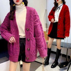 楽天市場 赤 ニット カーディガン ボレロ トップス レディースファッションの通販