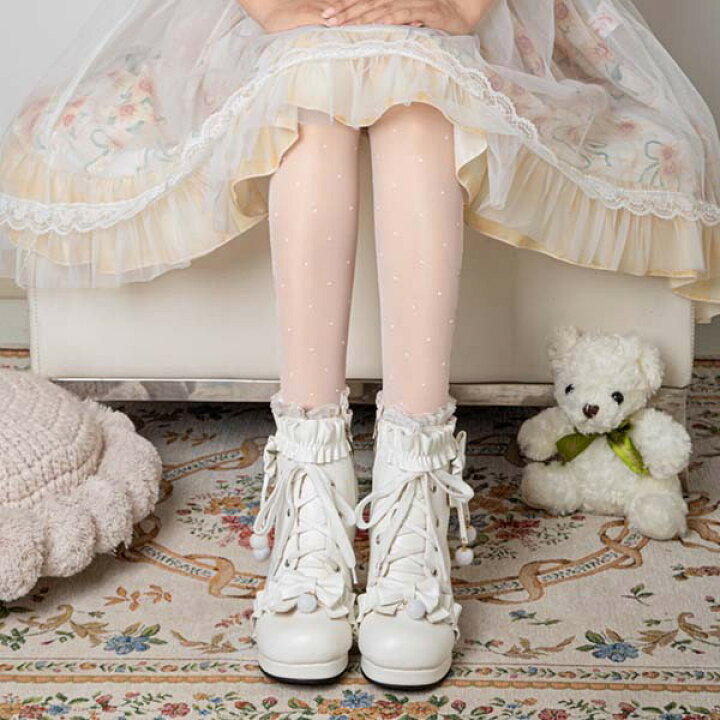 楽天市場】ロリータ ブーツ 厚底 甘ロリ ロリィタブーツ ゴスロリ 低い 