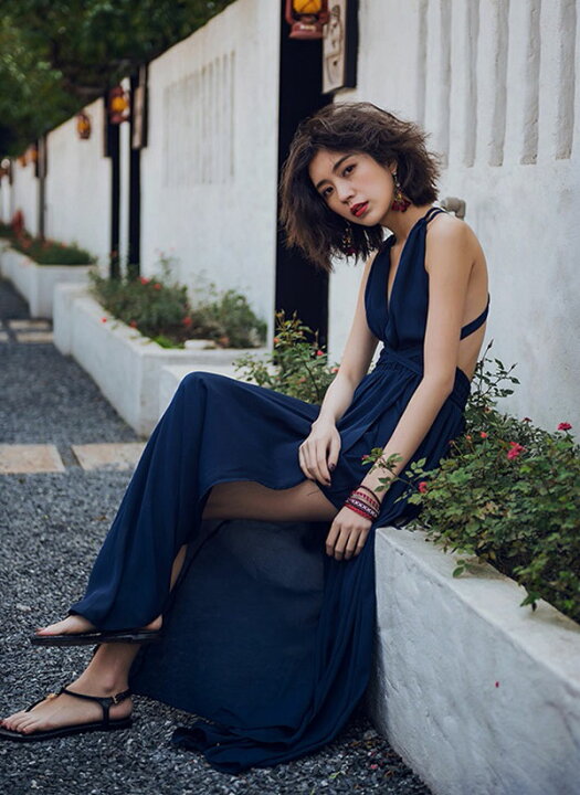 楽天市場】バックオープンワンピース 夏 オープンバック リゾート  