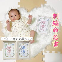 楽天市場】命名書 刺繍（出産祝い・ギフト｜キッズ・ベビー 