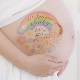 赤ちゃん虹花 シンプル マタニティシール マタニティペイントシール マタニティフォト ベリーペイント マタニティマーク マタニティキーホルダー マタニティロゼット 月齢カード 母子手帳 マタニティフォトシール