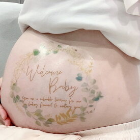 ボタニカル シンプル タトゥーシール シンプル マタニティシール マタニティペイントシール マタニティフォト ベリーペイント マタニティマーク マタニティキーホルダー マタニティロゼット 月齢カード 母子手帳 マタニティフォトシール マタニティフォト シール 葉っぱ