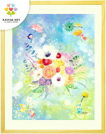 絵画 花 インテリア 「エール」 額入り ブーケ 玄関に飾る絵画 風水 リビング アート 幸せ 子供部屋 壁掛…