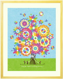 絵画 インテリア 「幸せの花束(虹色)」■Sサイズ■ 絵 玄関 インテリア 雑貨 部屋 花の絵 風水 北欧 玄関に飾る絵 額入り おすすめ インテリアアート 壁掛け 癒し かわいい 額付き 結婚記念日 結婚祝い 開店い祝い プレゼント 飲食店 美容室 カフェ サロン 小さい おしゃれ