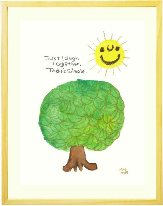 楽天市場 プレゼント 絵 幸せアート Laugh Together 一緒に笑おう ミニ 周年記念品 おしゃれ 退職記念品 贈り物 誕生日プレゼント 女性 雑貨 お祝い お見舞い 品物 退院祝い お礼の品 女友達 送別会 代 30代 40代 女子 友人 元気になる ギフト 絵画インテリア