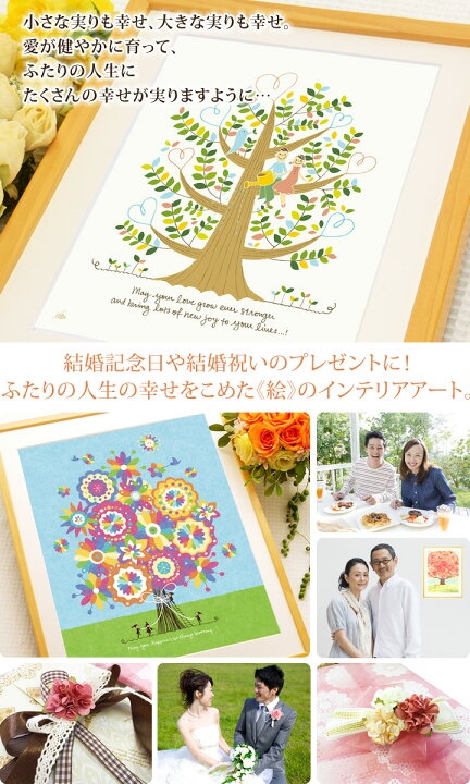 楽天市場 結婚記念日 プレゼント 結婚祝い 幸せアート 当店人気ベスト11 Sサイズ 名入れ 絵 妻 嫁 夫 友達 両親 花 結婚祝い 贈り物 オシャレ 1周年 1年目 結婚10周年 10年目 5周年 5年目 可愛い お祝い おしゃれ 代 30代 40代 50代 旦那 入籍祝い