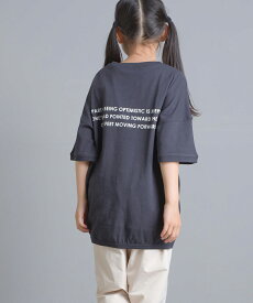 【ハプティックhbF】【OMNES】キッズ 綿麻カット ビッグ半袖プリントTシャツ トップス カジュアル メッセージロゴ 男の子 女の子 100cm 110cm 120cm 130cm 140cm HAPTIC ハプティック