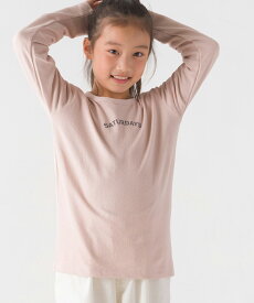 【ハプティックhbF】【OMNES】キッズ スラブコットンプリント長袖Tシャツ 子供服 子ども服 ロゴTシャツ クルーネック 長袖 カジュアル ロゴプリント 100 110 120 130 140 HAPTIC ハプティック