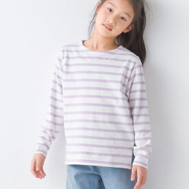 【ハプティックhbF】【OMNES】キッズ 10番単ボーダー長袖Tシャツ 子供服 子ども服 トップス カジュアル カットソー 100cm 110cm 120cm 130cm 140cm HAPTIC ハプティック オムクロ PURPLE LABEL オムネスパープルレーベル