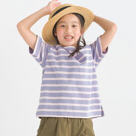 【OMNES】キッズ 10番単ボーダー半袖プルオーバー 子供服 子ども服 半袖Tシャツ トップス カジュアル カットソー 100cm 110cm 120cm 130cm 140cm HAPTIC ハプティック オムクロ PURPLE LABEL オムネスパープルレーベル