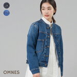 デニムGジャンレディースノーカラーアウター軽量カジュアル春【OMNES】デニムノーカラーGジャンHAPTICハプティック