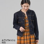 デニムGジャンレディースノーカラーアウター軽量カジュアル春【OMNES】デニムノーカラーGジャンHAPTICハプティック