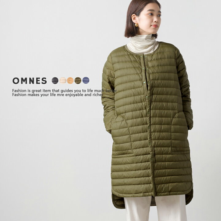 楽天市場 Omnes インナーダウンロングジャケット レディース ダウンコート ロング丈 アウター 軽量 カジュアル 防寒 秋冬haptic ハプティック Haptic ハプティック