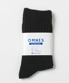 【OMNES】シルク混 ソックス 靴下 カラーソックス レディース メンズ クルーソックス 無地 22-25cm 25-28cm 冷え取り靴下 シルクコットン HAPTIC ハプティック オムネス