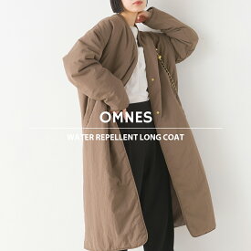 【限界値引き!在庫一掃セール開催中】【OMNES】撥水加工ステッチレスノーカラーロングコート レディース 中綿コート アウター 軽量 中綿入り カジュアル 防寒 秋冬 フリーサイズ HAPTIC ハプティック