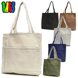 【メール便対応】BAGS/14oz Cotton Canvas bag with Outside Pocket(バッグス/ポケット付きコットンキャンバストートバッグ)【エコバッグ/カバン/鞄/無地/レジ袋】【39ショップ送料無料ライン対応】