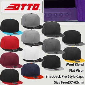 OTTO CAP/Wool Blend Flat Visor Snapback Pro Style Caps(オットーキャップ/ウールブレンドスナップバックフラットバイザープロスタイルソリッドキャップ)【無地/帽子/BASEBALL/メンズ/レディース/H0978/125-978】【39ショップ送料無料ライン対応】
