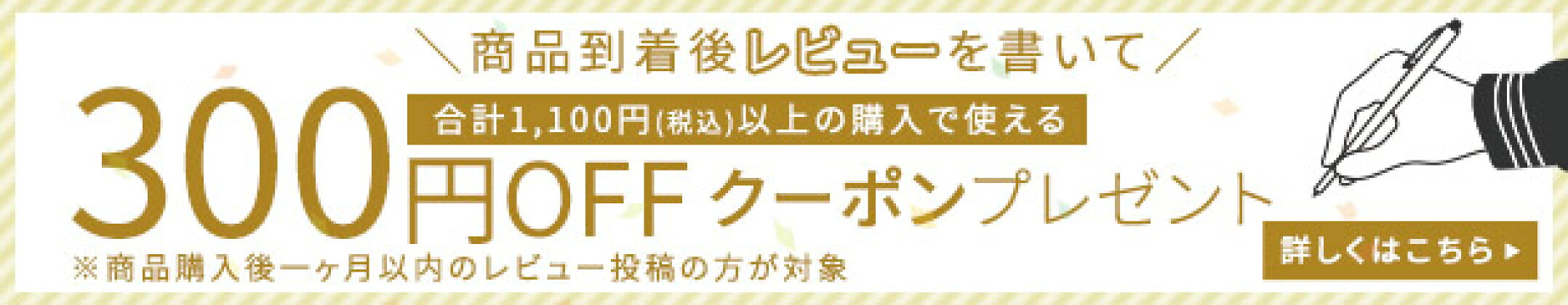 レビュー投稿で次回使える300円クーポン