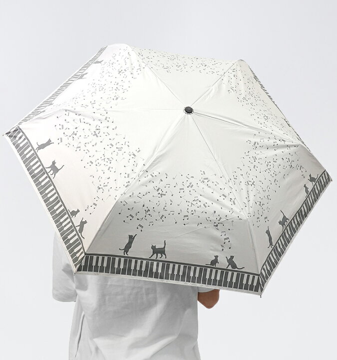 5％OFF 猫 折り畳み傘 日傘 雨 UVカット ネイビー コンパクト 晴れ