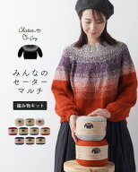 編み物キット みんなのセーターマルチ 全10色 セーター ニット 極太 アクリル レディース 丸首 クルーネ…
