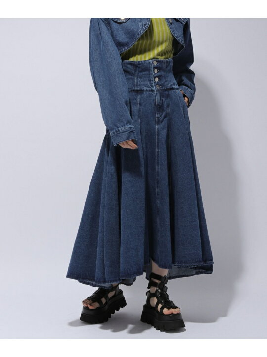 楽天市場】【SALE／40%OFF】(W)デニムHWフレアSK HARE ハレ スカート  