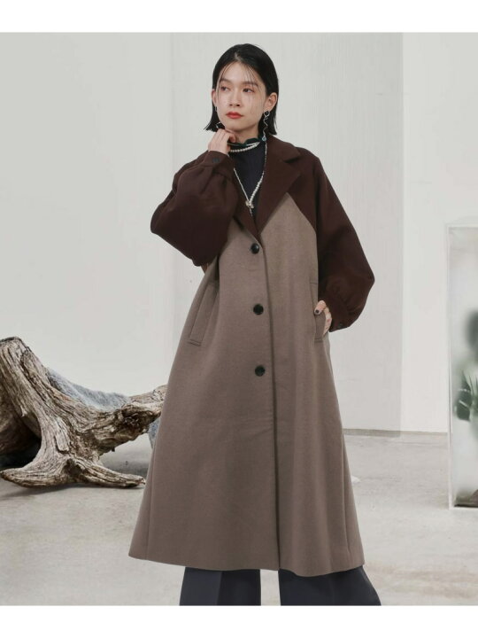 楽天市場】【SALE／50%OFF】(W)ウールバイカラータックコート HARE 